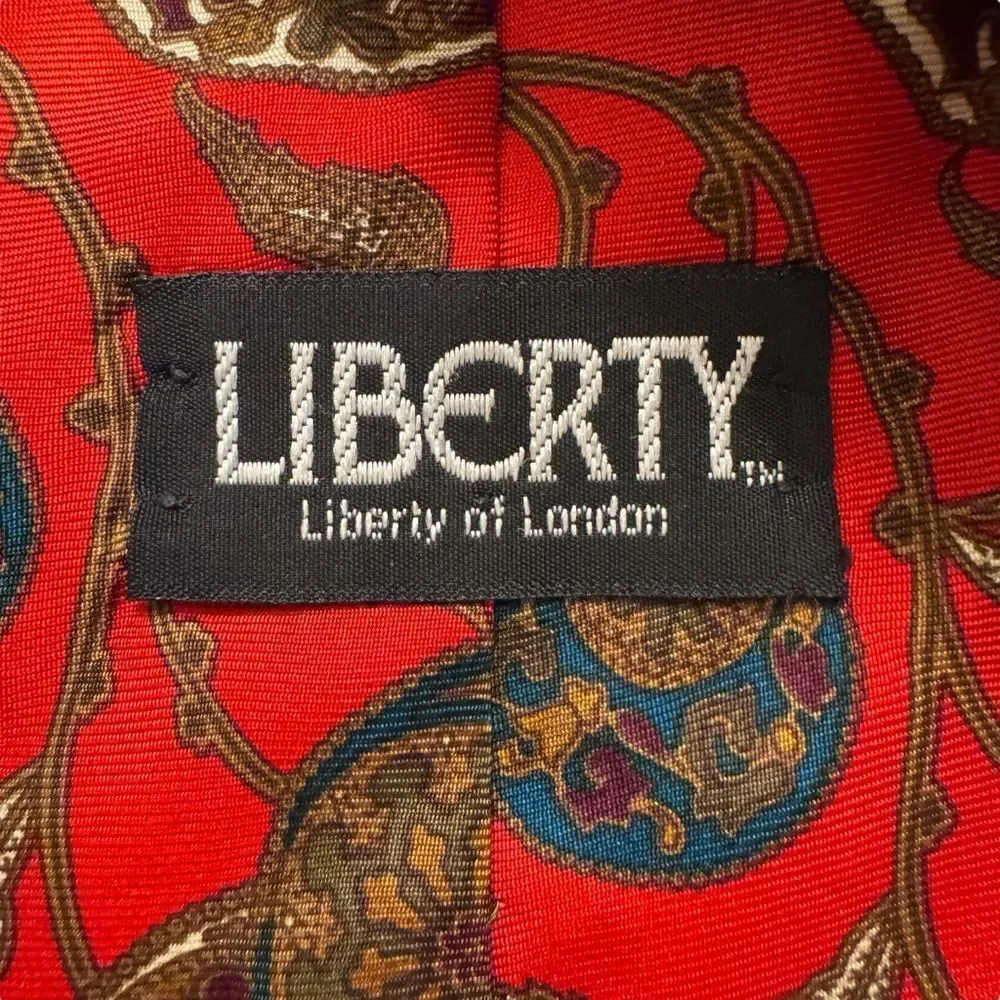Liberty of London Red Berry Design Silk Tie